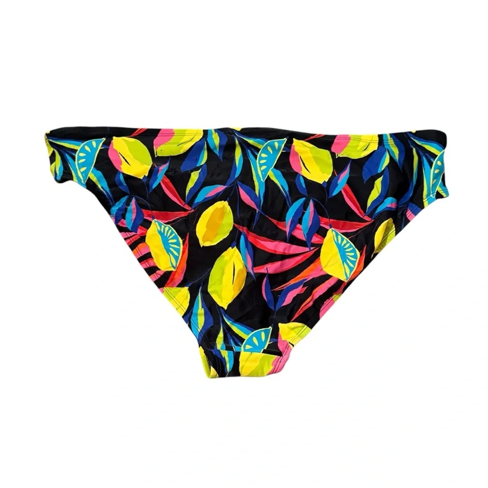 Tabitha Brown x Target Black‎ Multi Tropical Lemon Print Bikini Bottoms 3X NEW